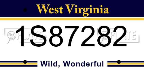 1S87282 West Virginia License Plate