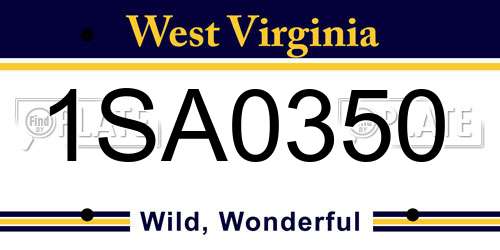 1SA0350 West Virginia License Plate