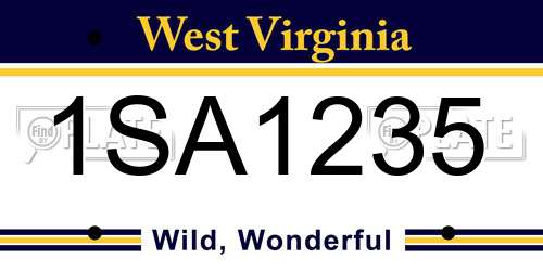 1SA1235 West Virginia License Plate