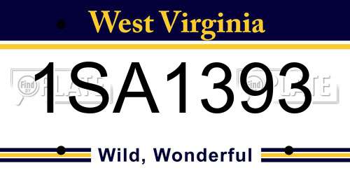 1SA1393 West Virginia License Plate