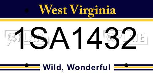 1SA1432 West Virginia License Plate