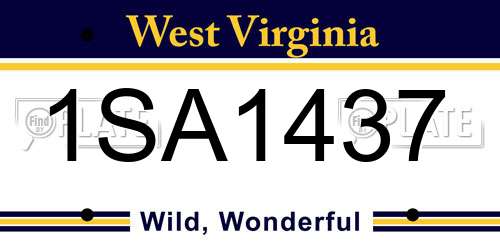 1SA1437 West Virginia License Plate