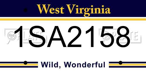 1SA2158 West Virginia License Plate