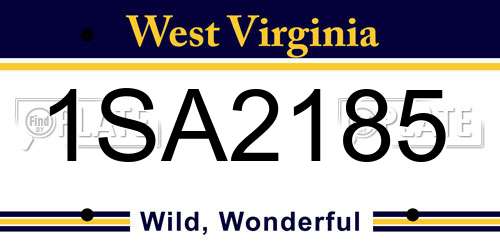 1SA2185 West Virginia License Plate