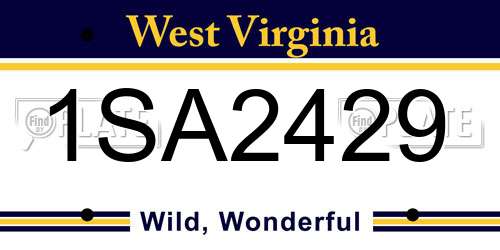 1SA2429 West Virginia License Plate