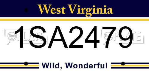 1SA2479 West Virginia License Plate
