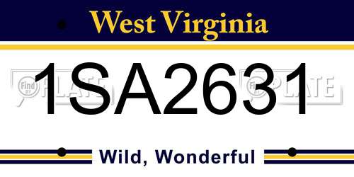 1SA2631 West Virginia License Plate