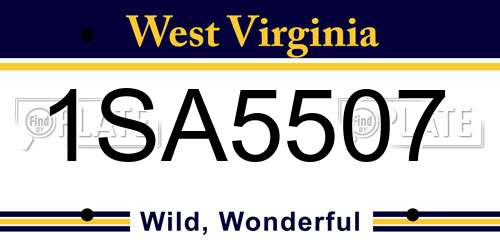 1SA5507 West Virginia License Plate