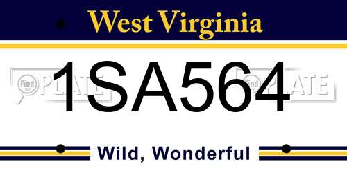 1SA564 West Virginia License Plate
