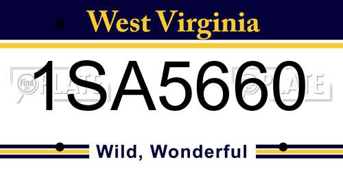 1SA5660 West Virginia License Plate