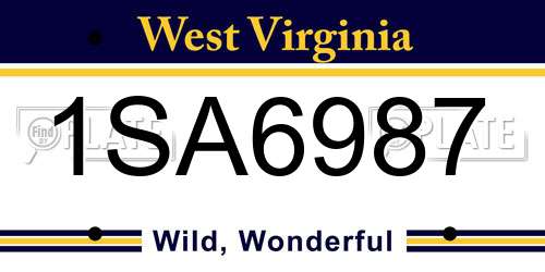 1SA6987 West Virginia License Plate