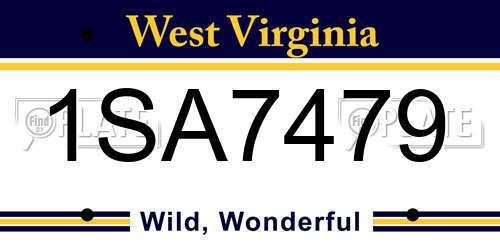 1SA7479 West Virginia License Plate