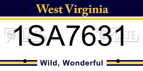 1SA7631 West Virginia License Plate