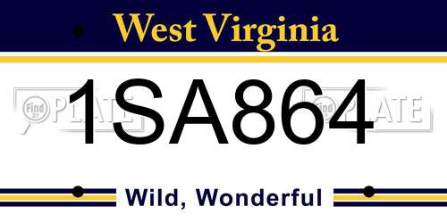 1SA864 West Virginia License Plate
