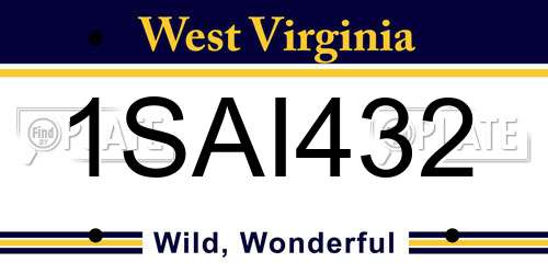 1SAI432 West Virginia License Plate