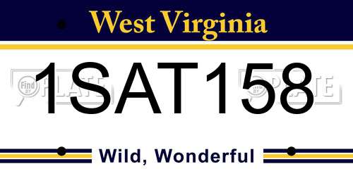 1SAT158 West Virginia License Plate