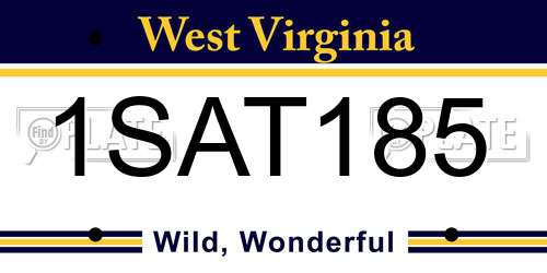 1SAT185 West Virginia License Plate