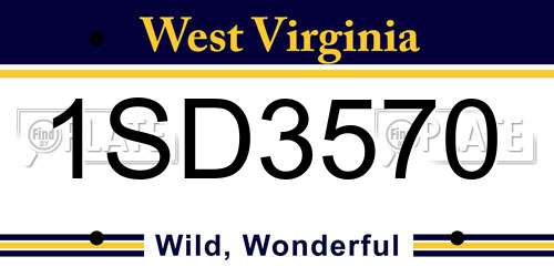1SD3570 West Virginia License Plate