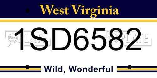 1SD6582 West Virginia License Plate