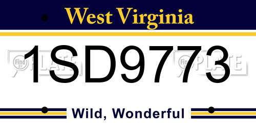 1SD9773 West Virginia License Plate