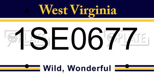 1SE0677 West Virginia License Plate