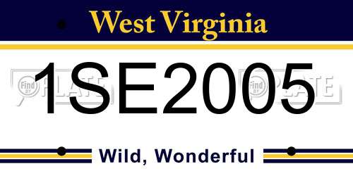 1SE2005 West Virginia License Plate