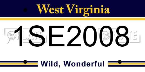 1SE2008 West Virginia License Plate