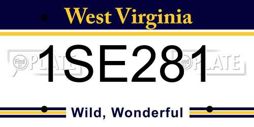 1SE281 West Virginia License Plate