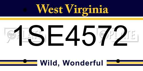 1SE4572 West Virginia License Plate
