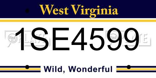 1SE4599 West Virginia License Plate