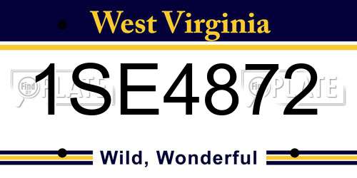 1SE4872 West Virginia License Plate