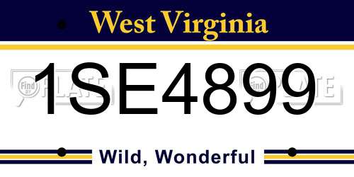 1SE4899 West Virginia License Plate