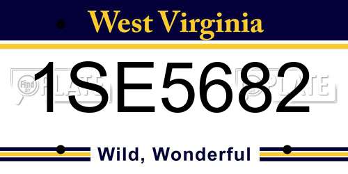 1SE5682 West Virginia License Plate
