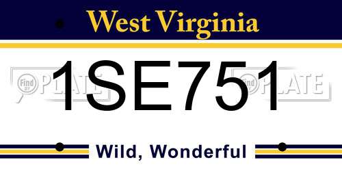 1SE751 West Virginia License Plate