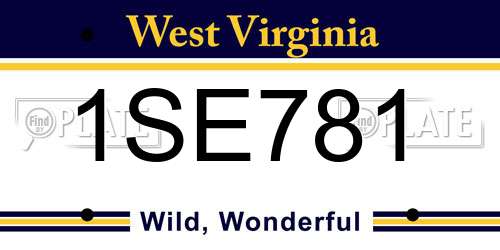 1SE781 West Virginia License Plate