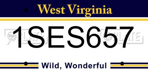 1SES657 West Virginia License Plate