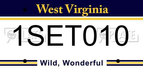1SET010 West Virginia License Plate