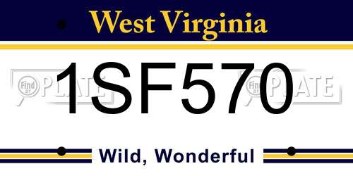 1SF570 West Virginia License Plate