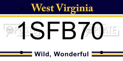 1SFB70 West Virginia License Plate