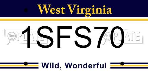 1SFS70 West Virginia License Plate