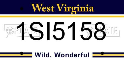 1SI5158 West Virginia License Plate