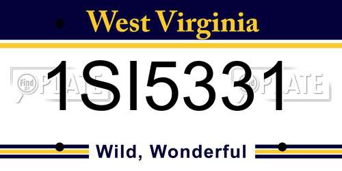 1SI5331 West Virginia License Plate