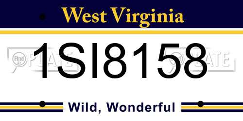 1SI8158 West Virginia License Plate