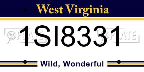 1SI8331 West Virginia License Plate