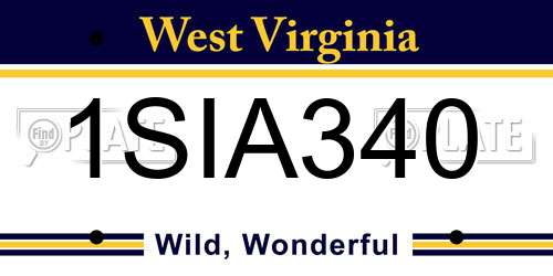 1SIA340 West Virginia License Plate
