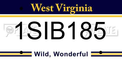 1SIB185 West Virginia License Plate