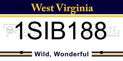 1SIB188 West Virginia License Plate