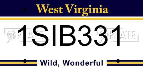 1SIB331 West Virginia License Plate