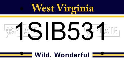 1SIB531 West Virginia License Plate