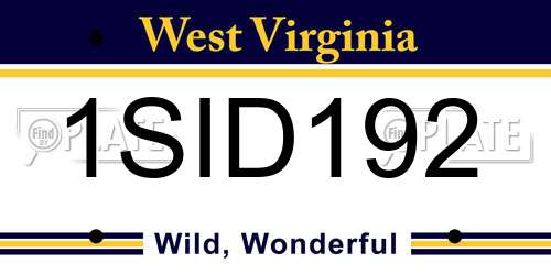 1SID192 West Virginia License Plate